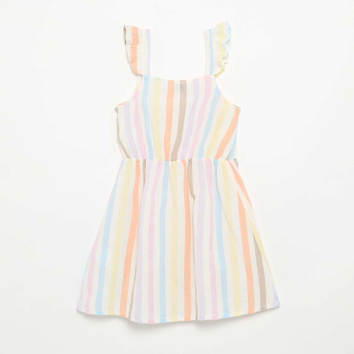 Vestido con tirantes de volantes BLANCO