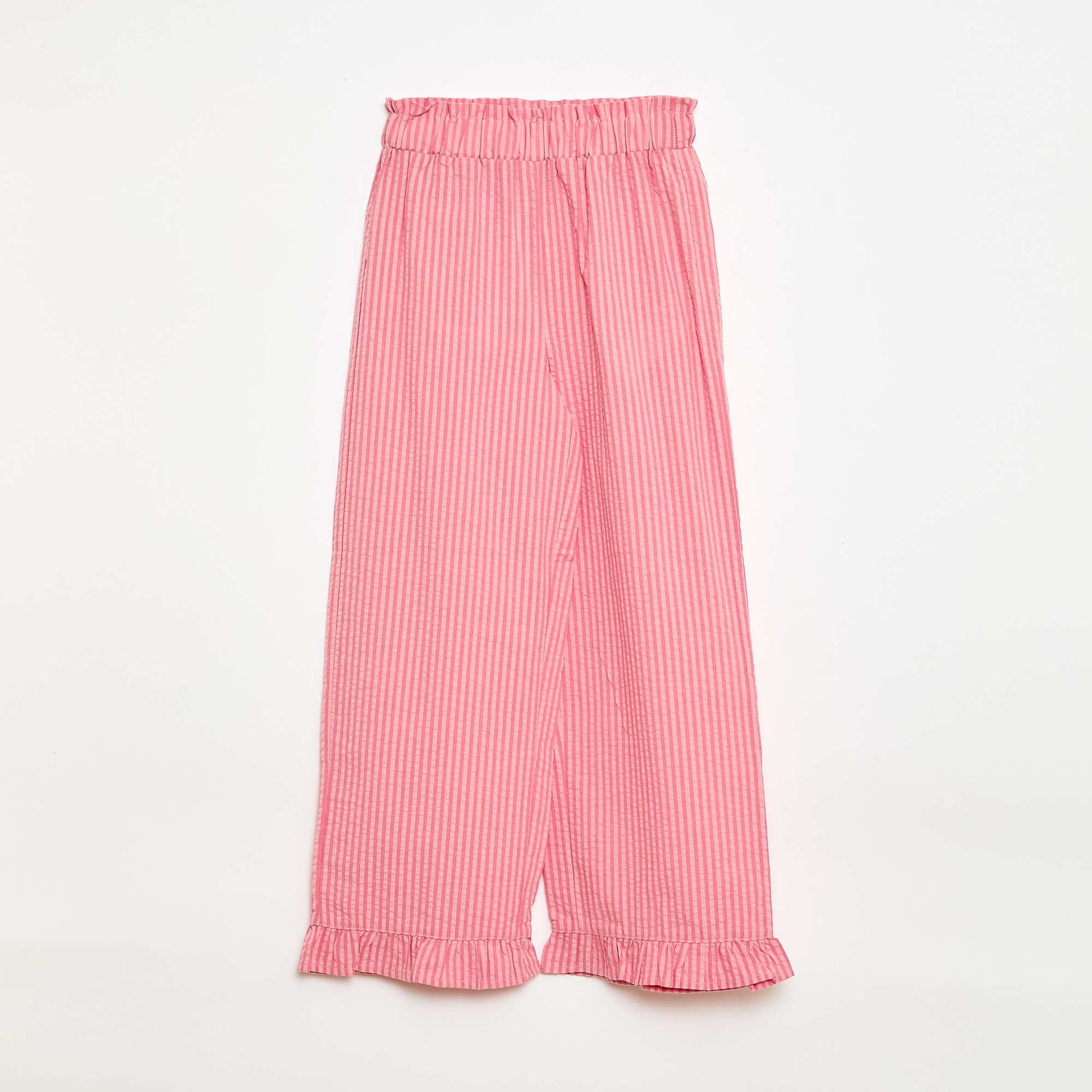 Conjunto top + pantalón con detalles de algodón ROSA