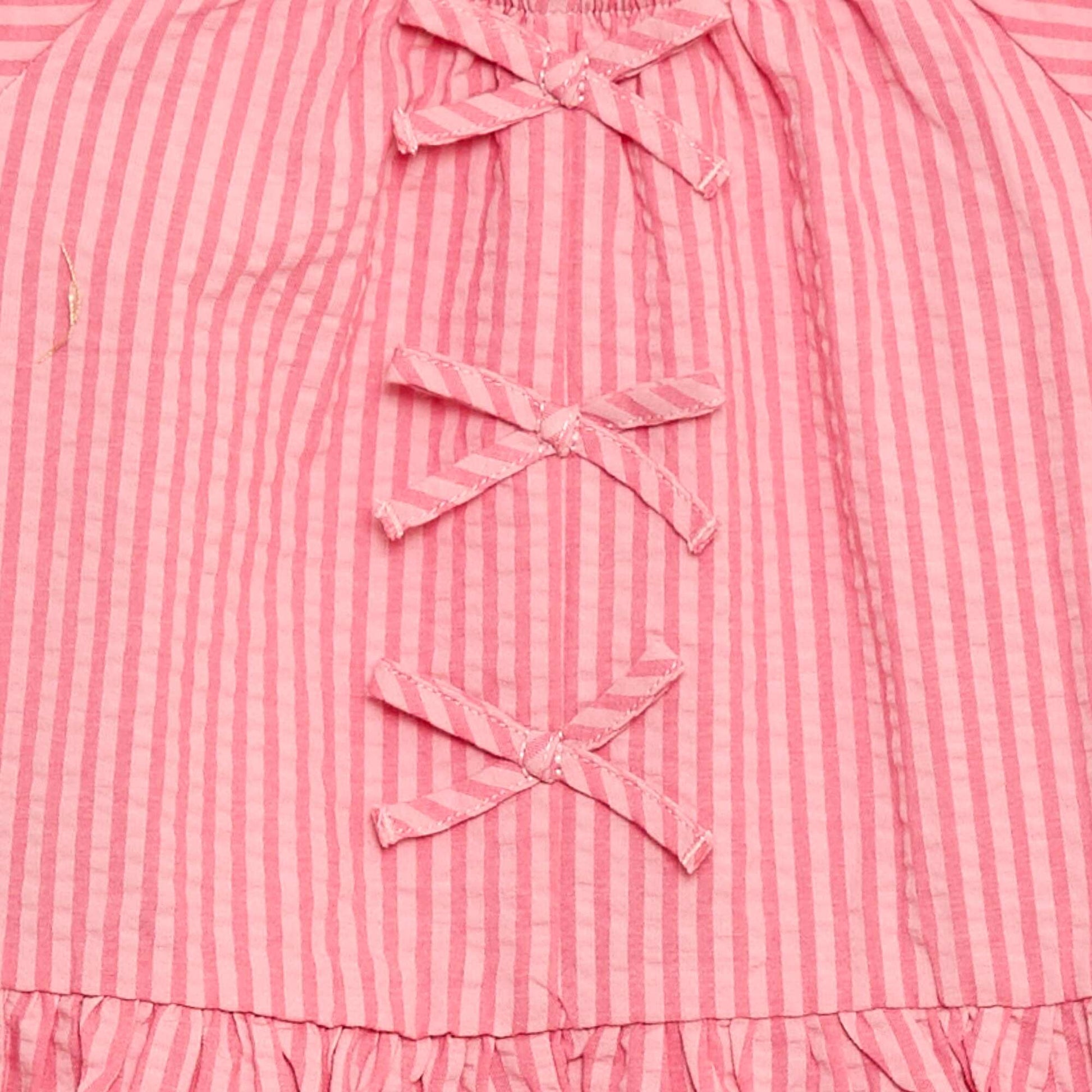Conjunto top + pantalón con detalles de algodón ROSA