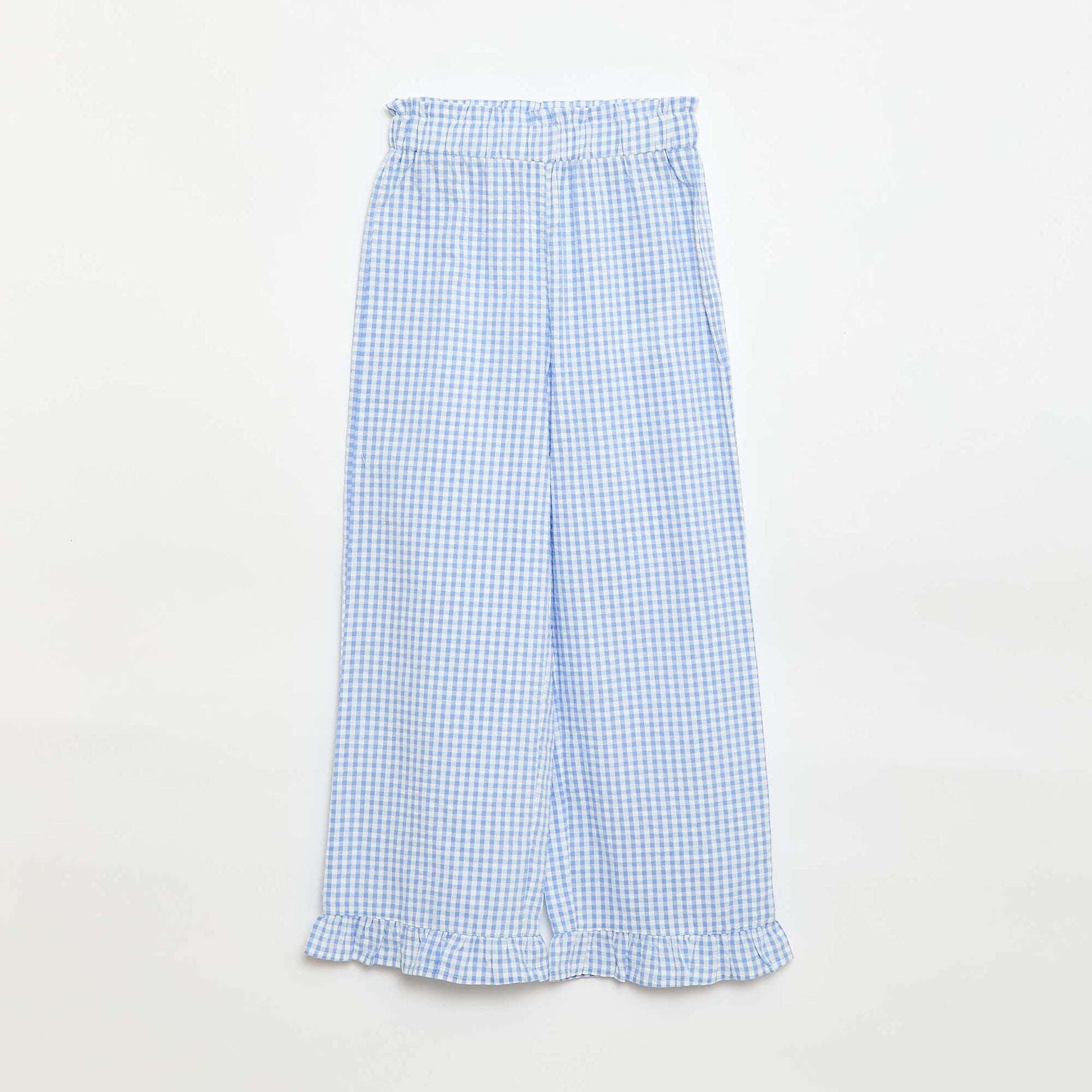 Conjunto top + pantalón con detalles de algodón AZUL
