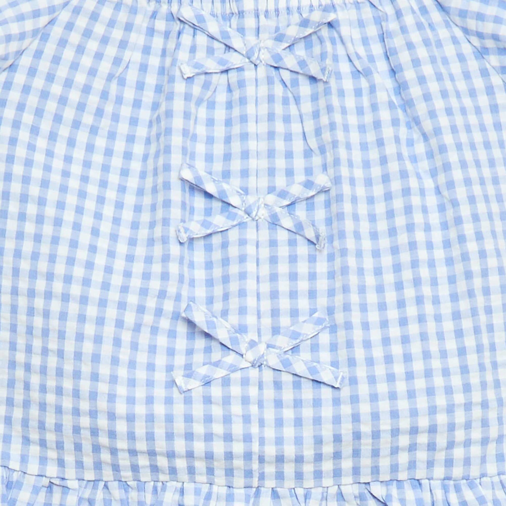 Conjunto top + pantalón con detalles de algodón AZUL