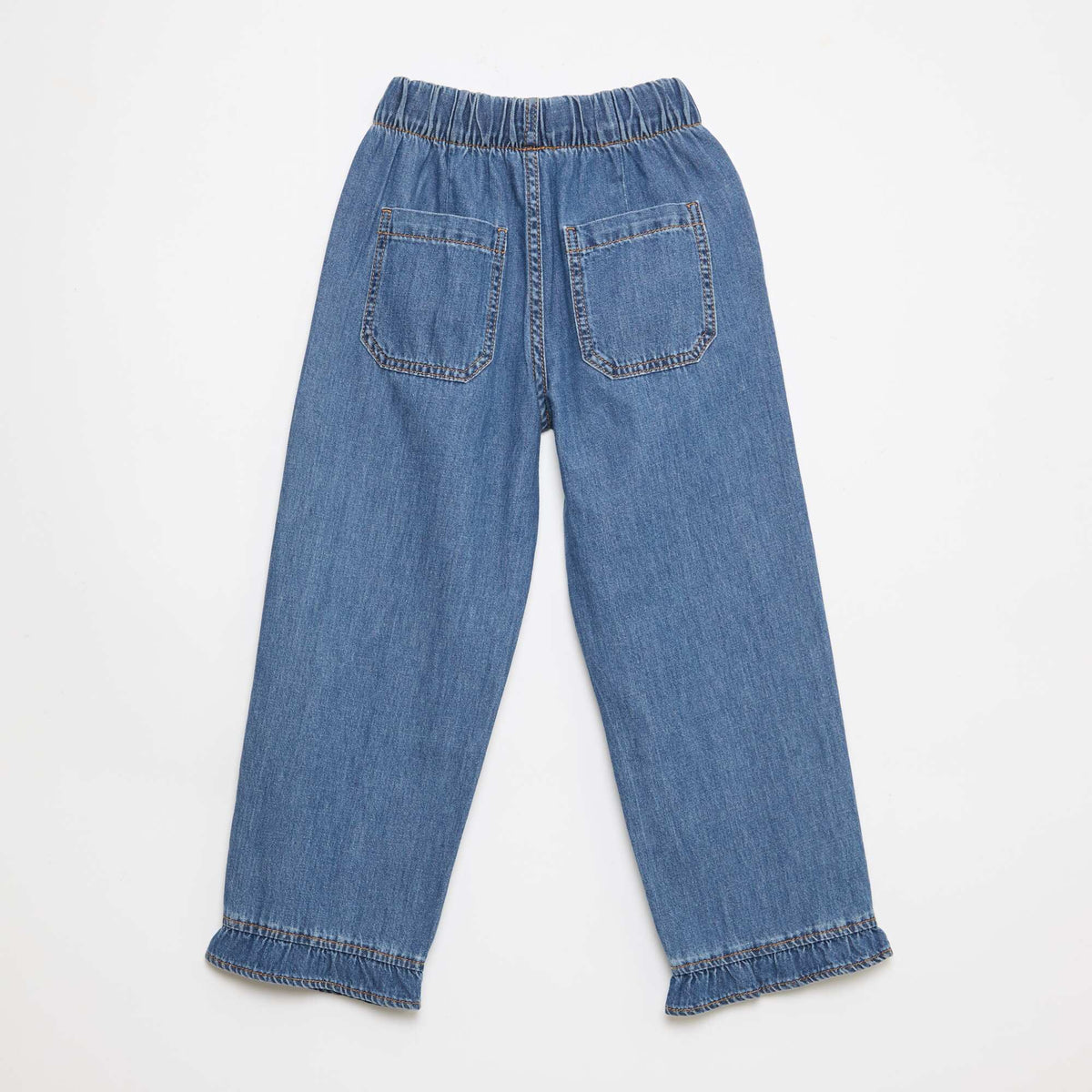 Pantalón fluido efecto jean AZUL OSCURO
