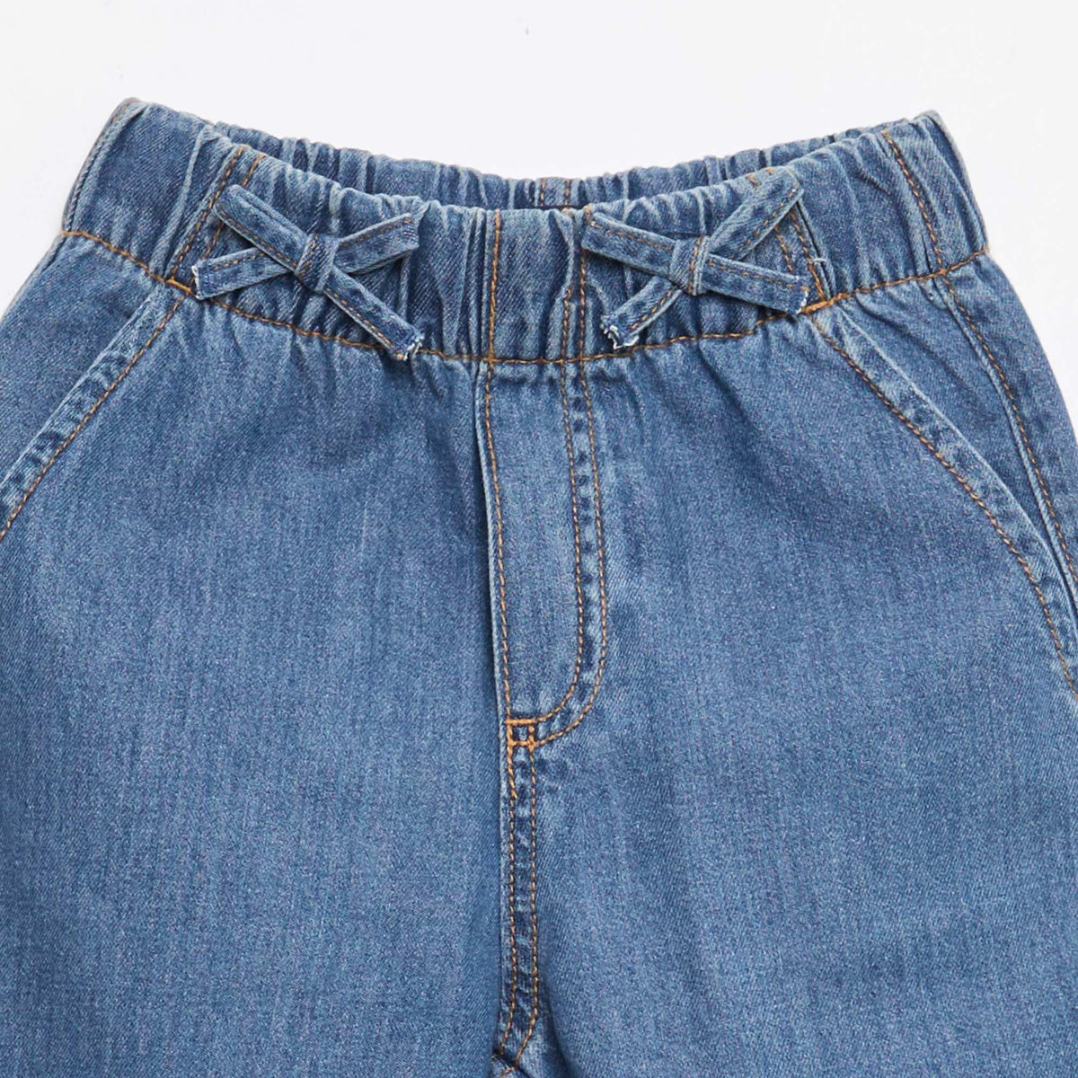 Pantalón fluido efecto jean AZUL OSCURO