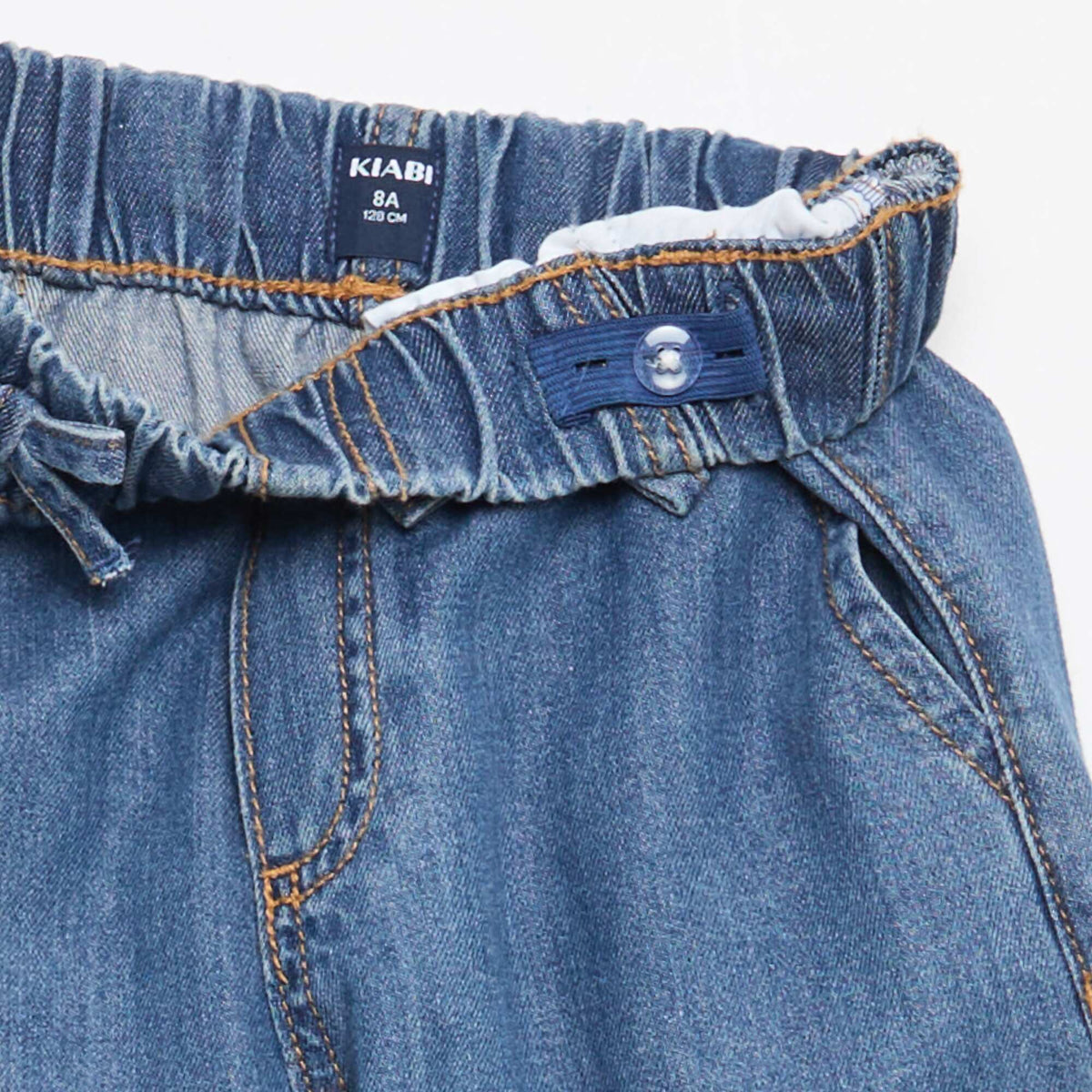 Pantalón fluido efecto jean AZUL OSCURO