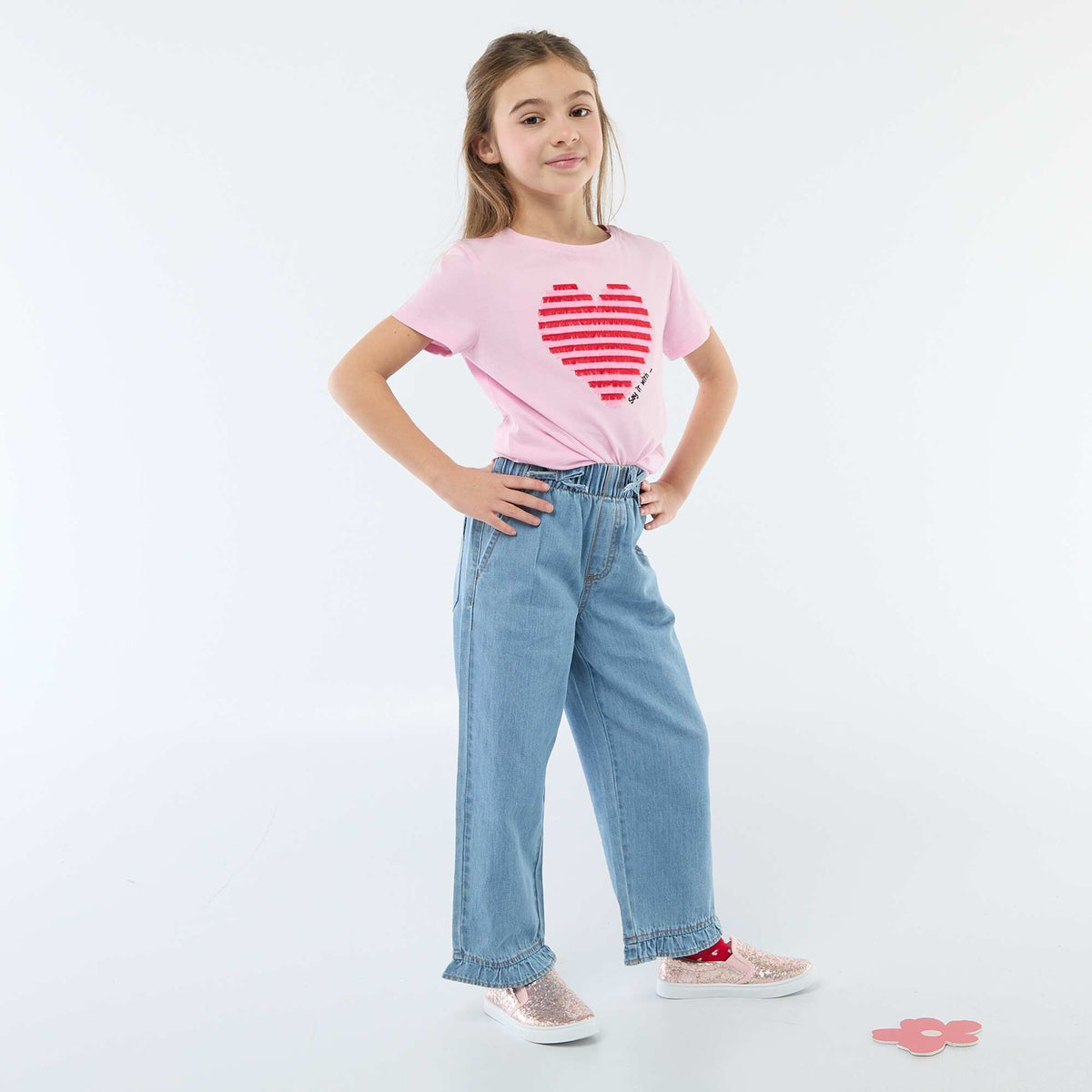 Pantalón fluido efecto jean AZUL