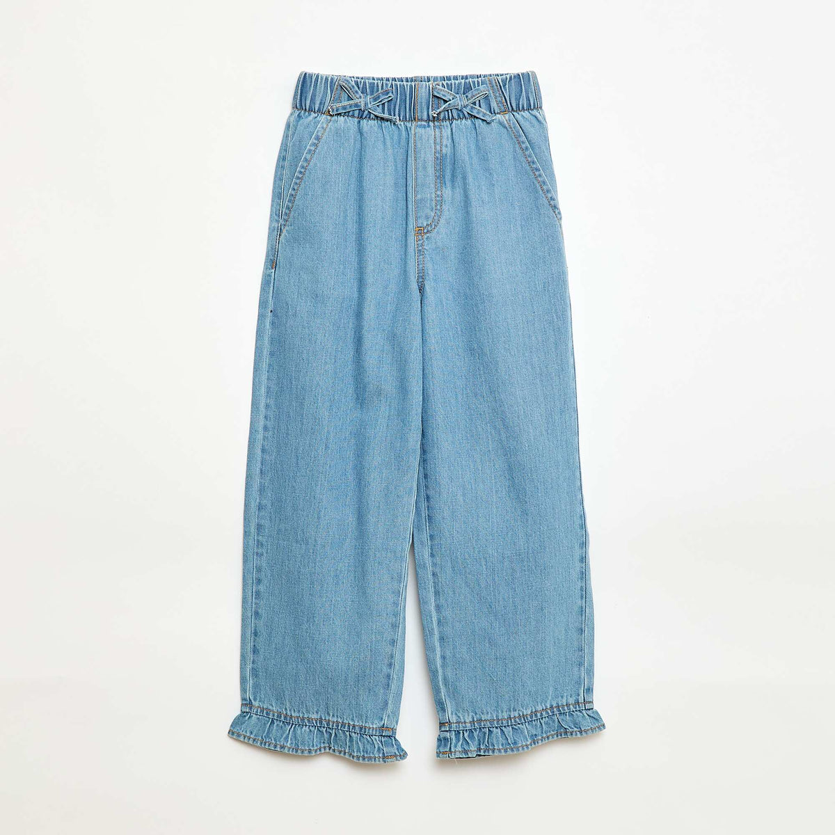 Pantalón fluido efecto jean AZUL