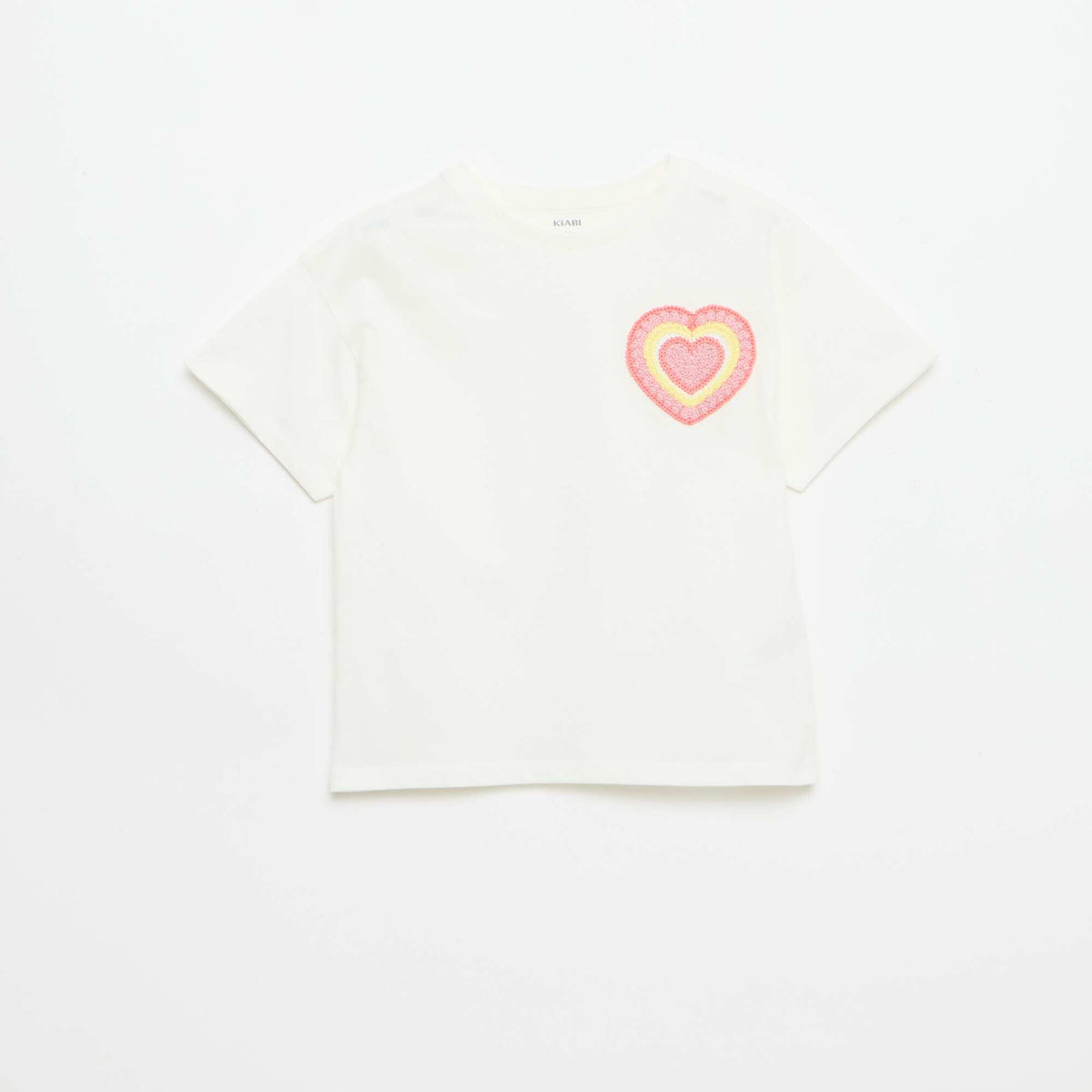 Camiseta con bordado en el pecho BLANCO
