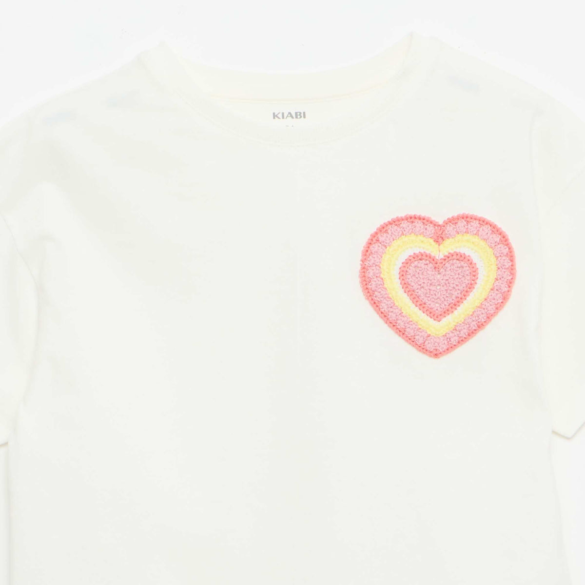 Camiseta con bordado en el pecho BLANCO