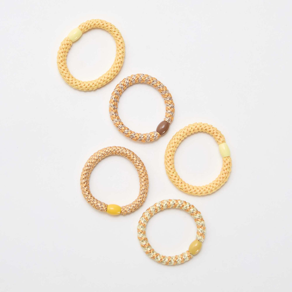 Pack de 5 gomas elásticas de colores AMARILLO