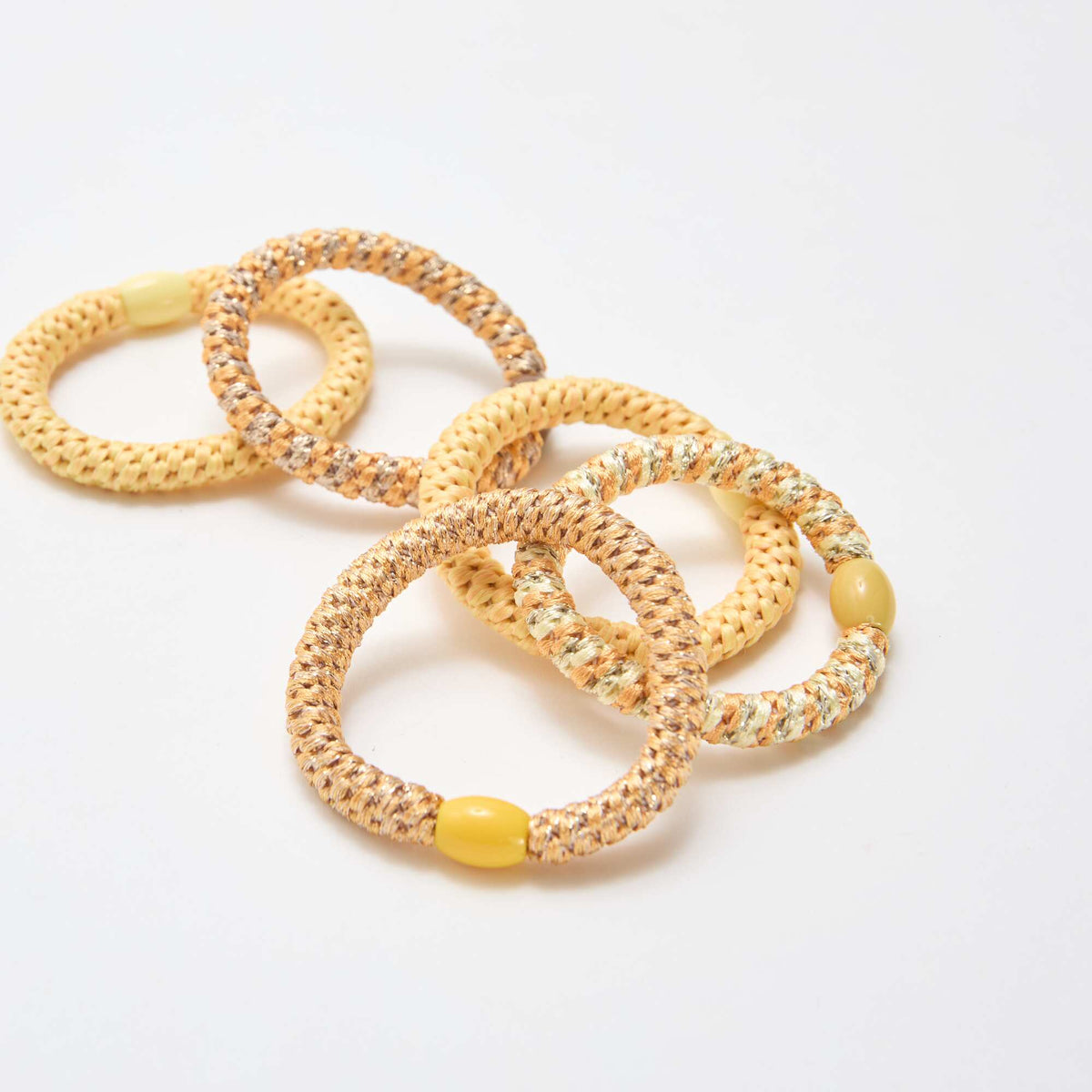 Pack de 5 gomas elásticas de colores AMARILLO