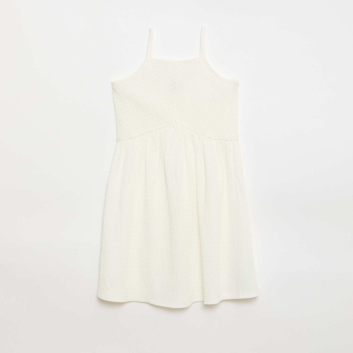 Vestido liso de tirantes finos BLANCO