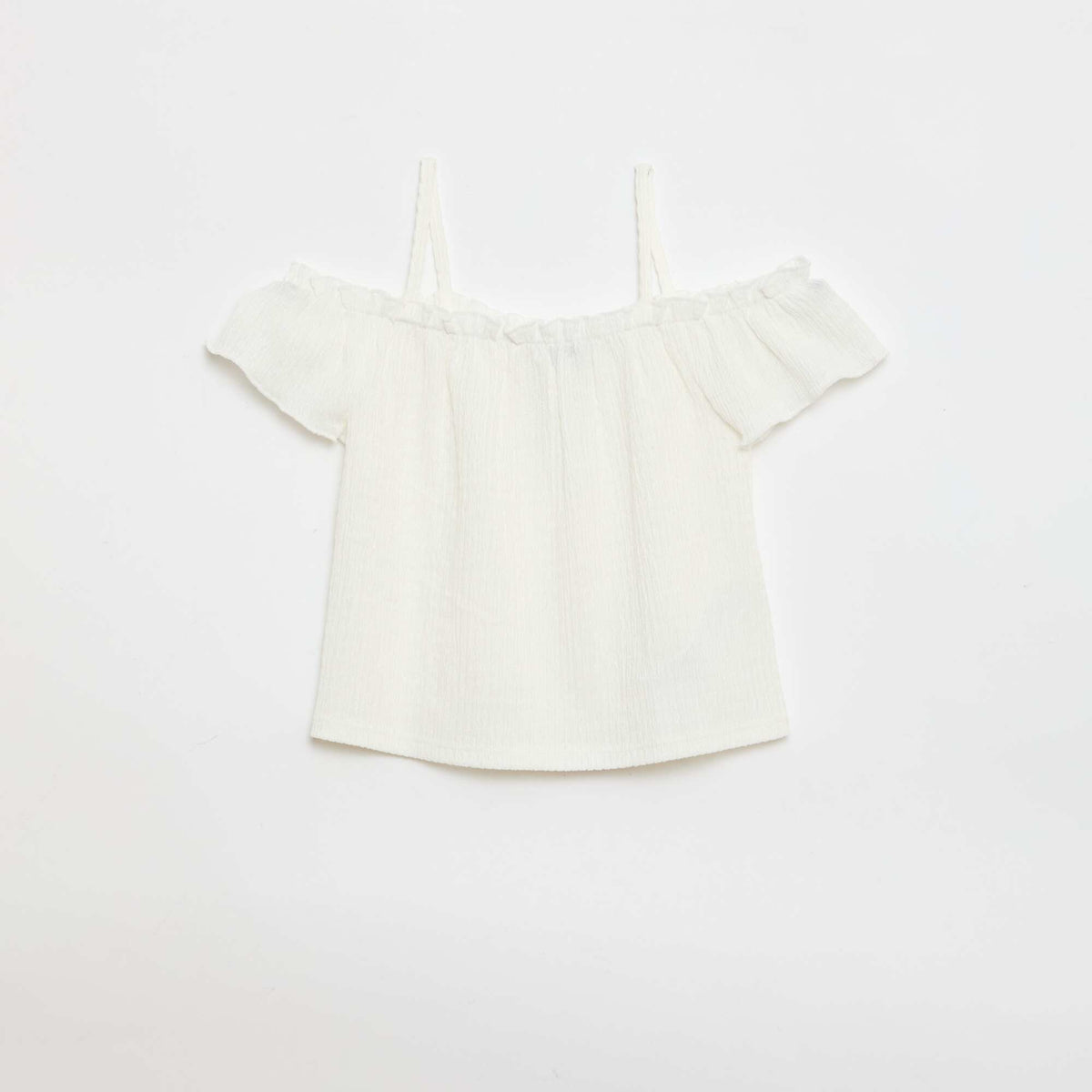 Top fruncido de tirantes finos BLANCO