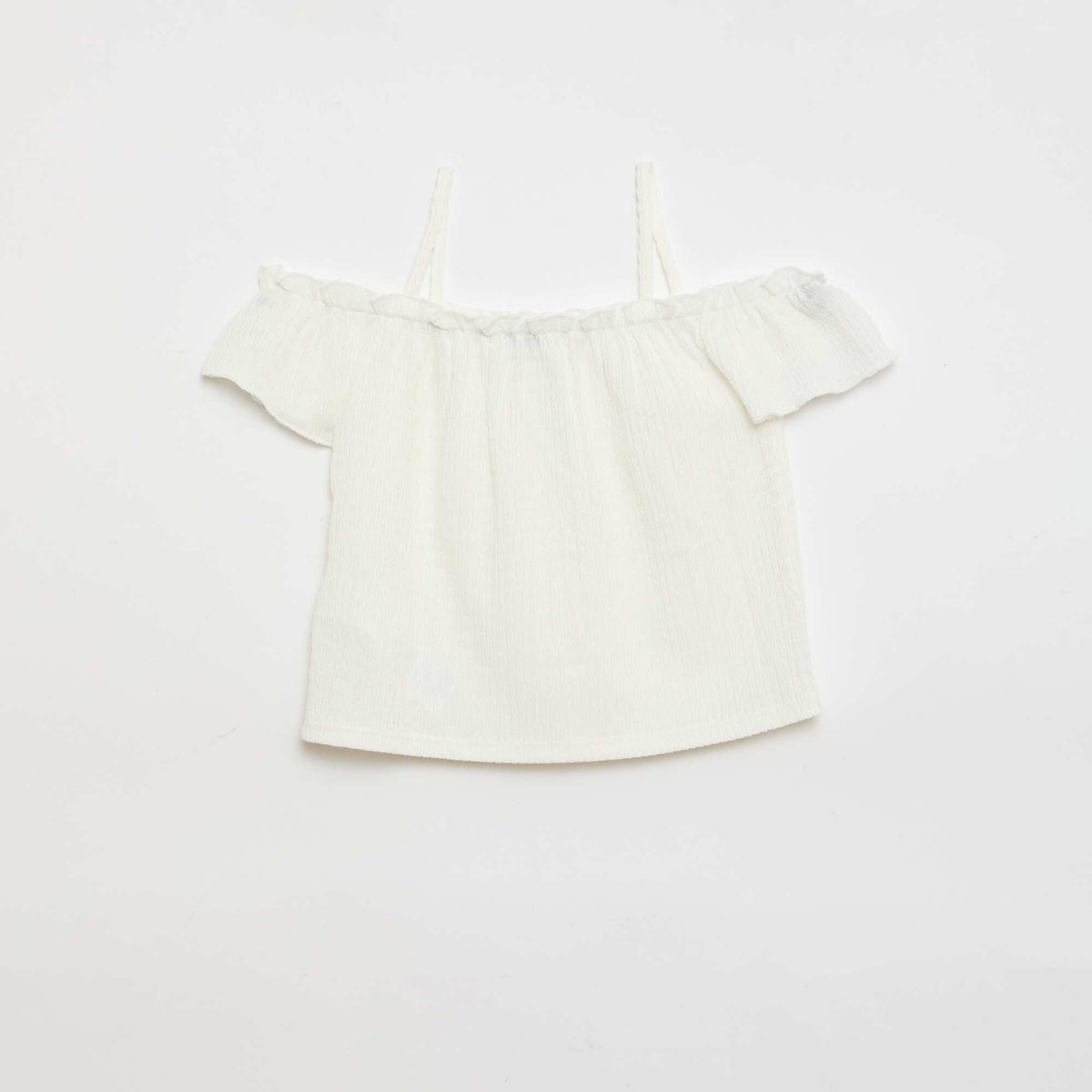 Top fruncido de tirantes finos BLANCO