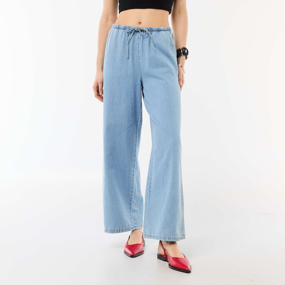 Pantalón jean ancho AZUL