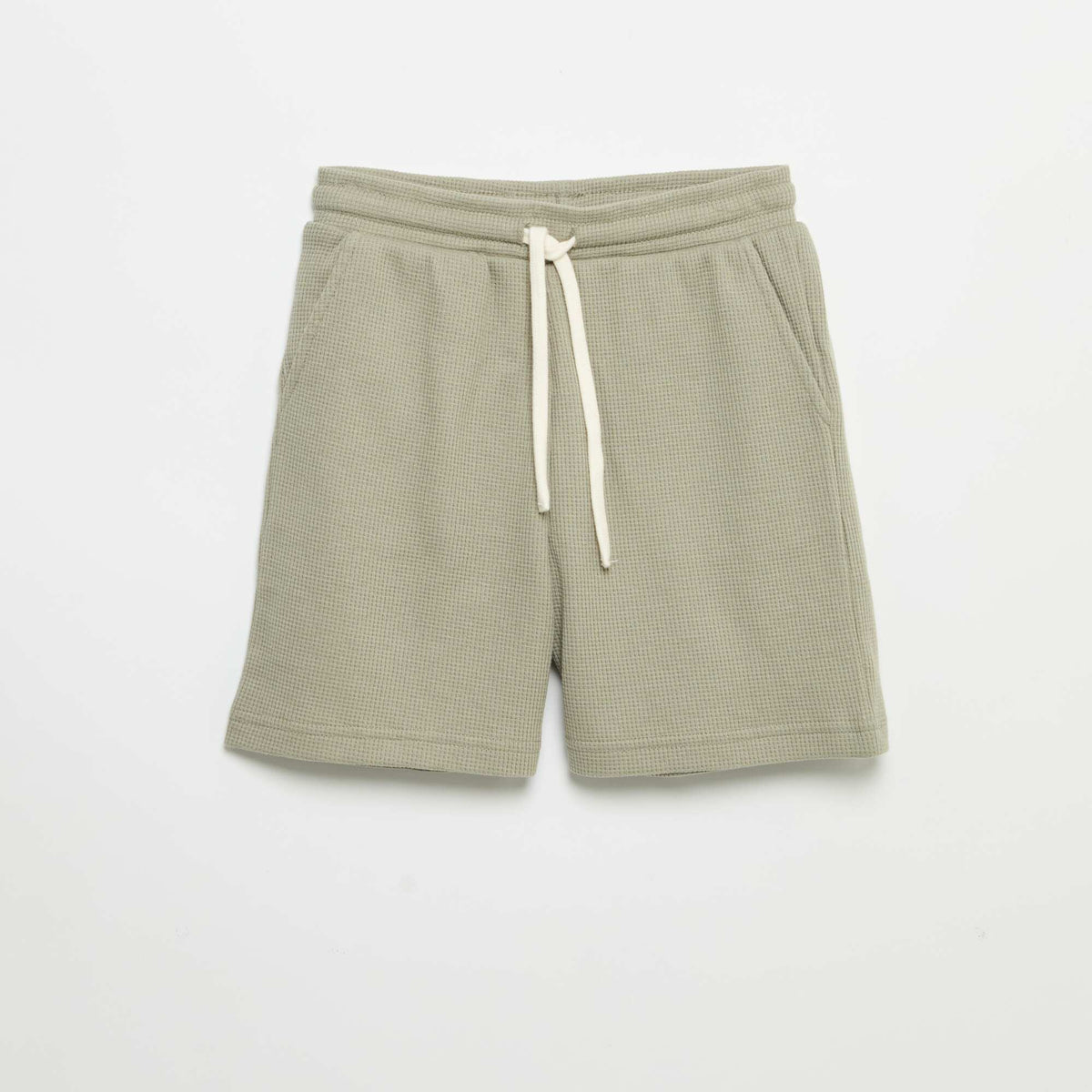 Pantalón corto en nido de abeja VERDE