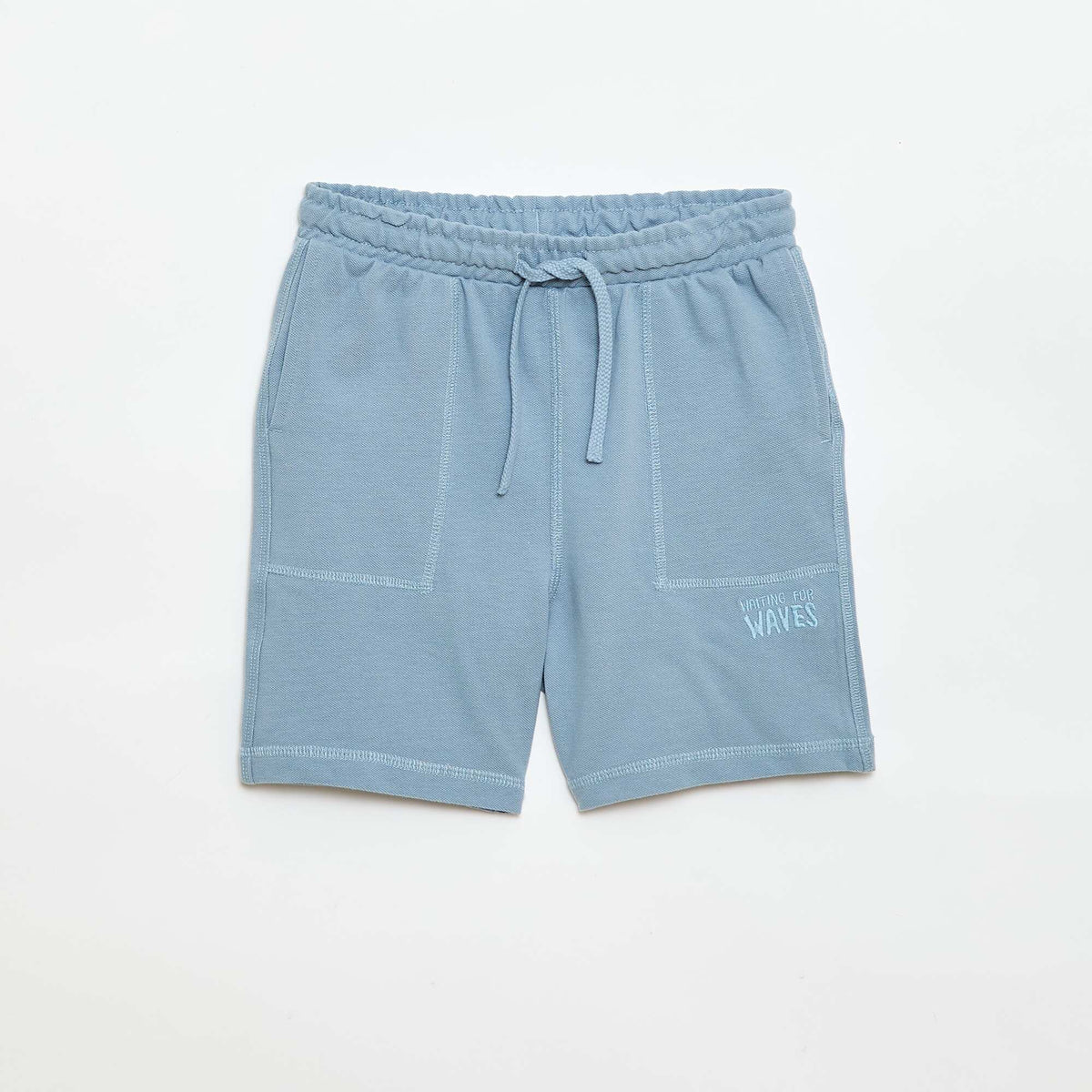 Conjunto de camiseta y pantalón corto de piqué de algodón AZUL