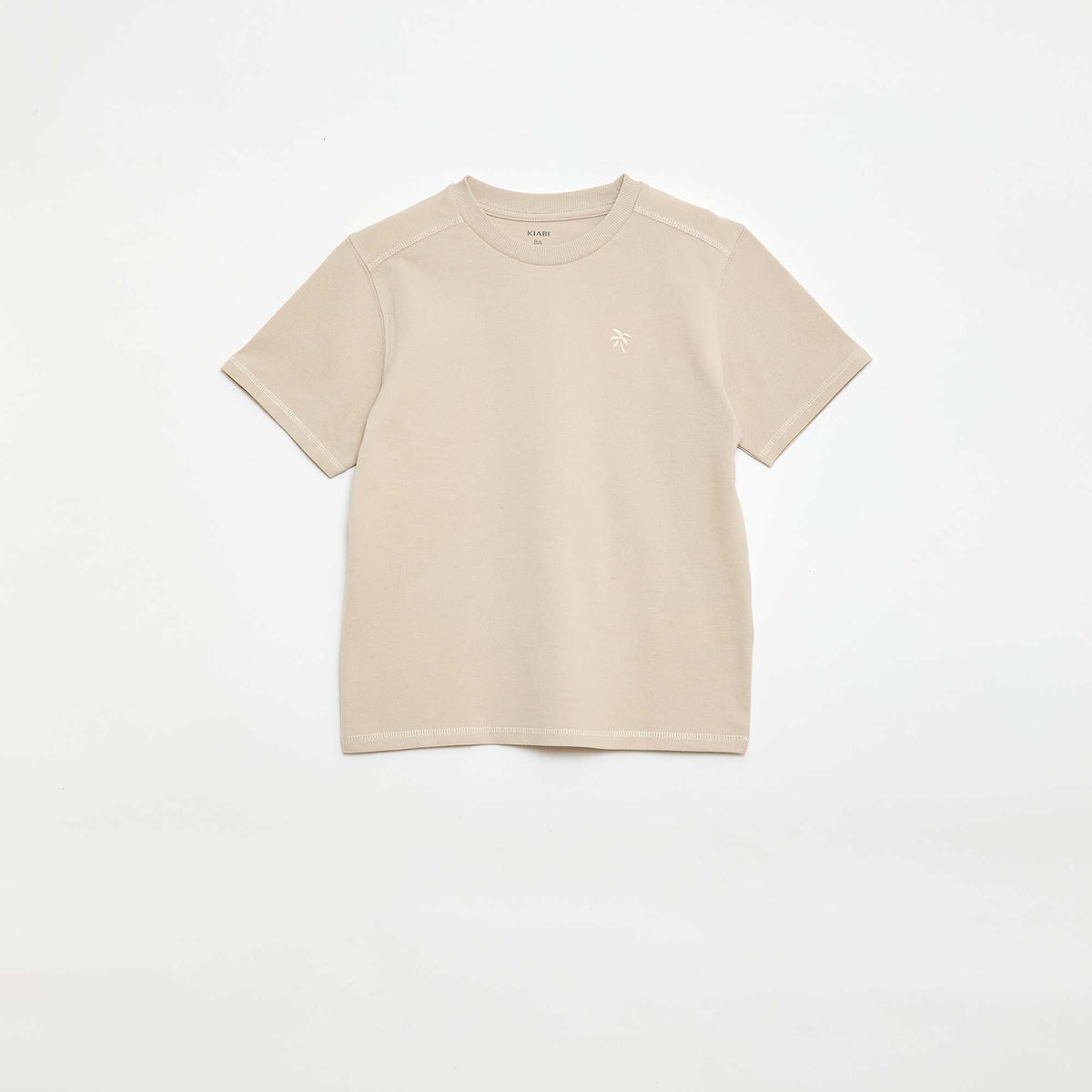 Conjunto de camiseta y pantalón corto de piqué de algodón BEIGE