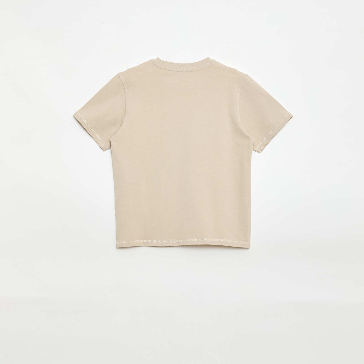 Conjunto de camiseta y pantalón corto de piqué de algodón BEIGE