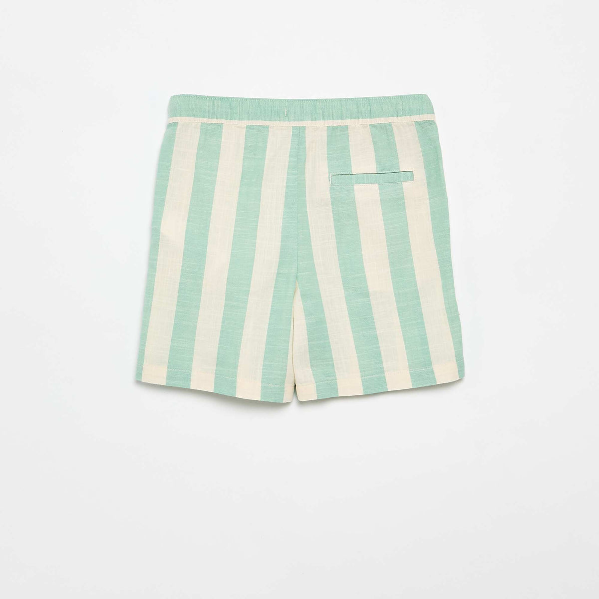 Pantalón corto de rayas y cintura elástica VERDE