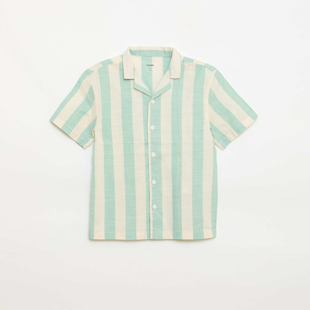 Camisa de manga corta a rayas VERDE