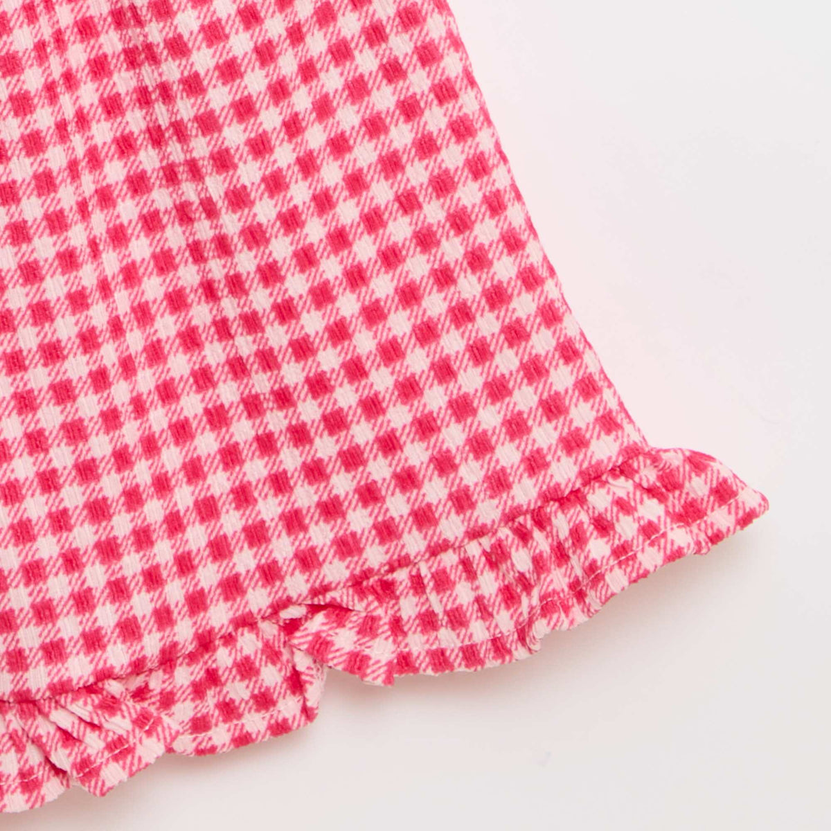 Conjunto de cuadros vichy: Pantalón corto + camiseta de tirantes - 2 piezas ROSA