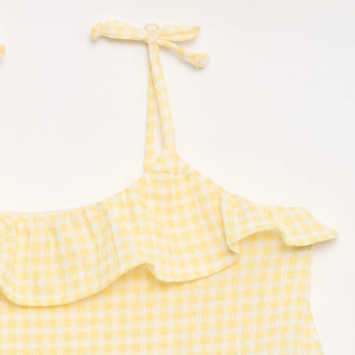 Conjunto de cuadros vichy: Pantalón corto + camiseta de tirantes - 2 piezas AMARILLO