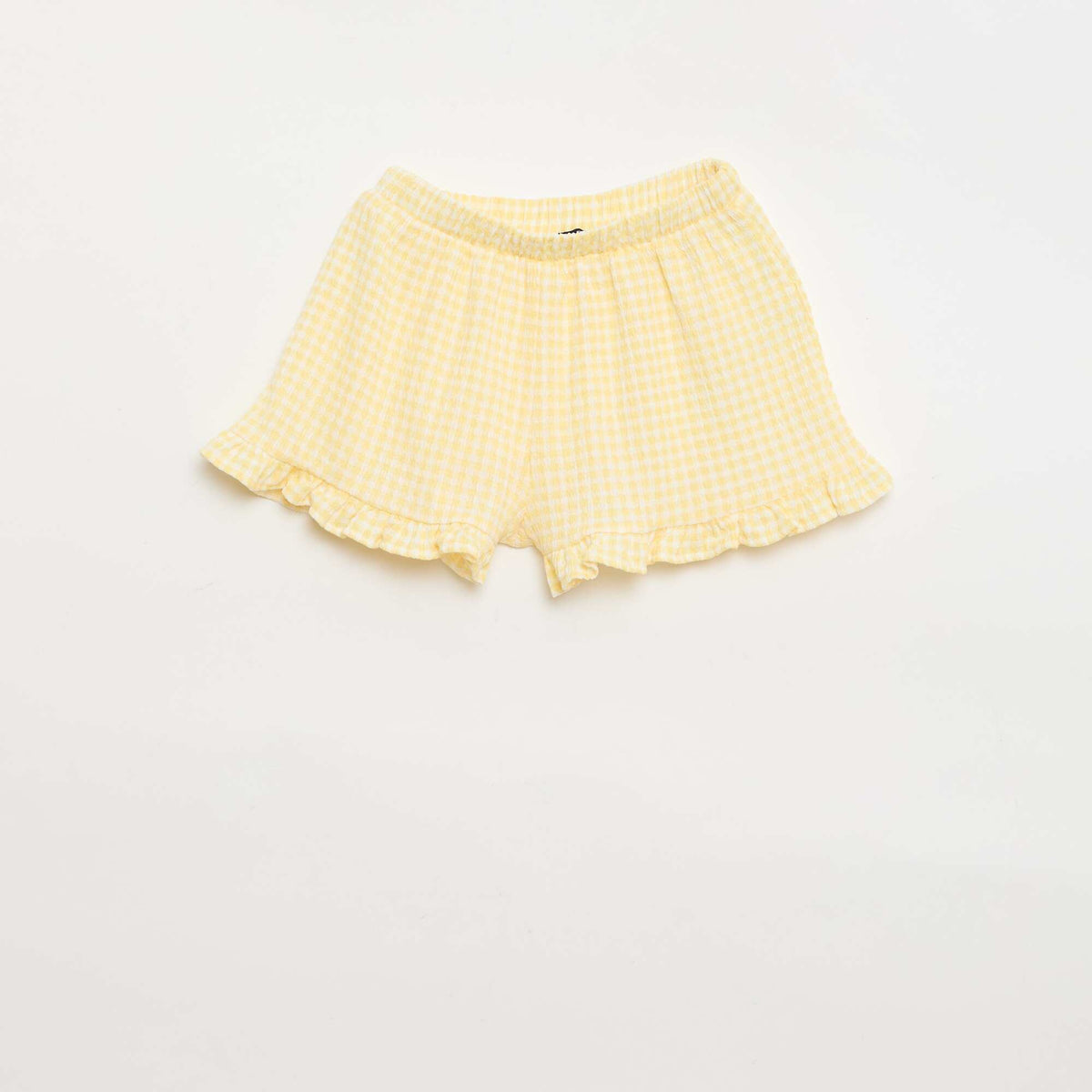 Conjunto de cuadros vichy: Pantalón corto + camiseta de tirantes - 2 piezas AMARILLO
