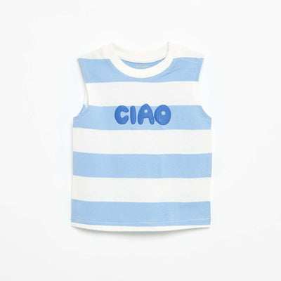 Camiseta de tirantes con estampado delantero AZUL