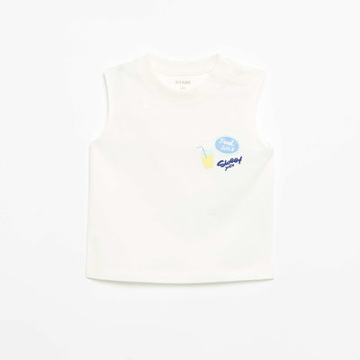 Camiseta de tirantes con estampado delantero BLANCO
