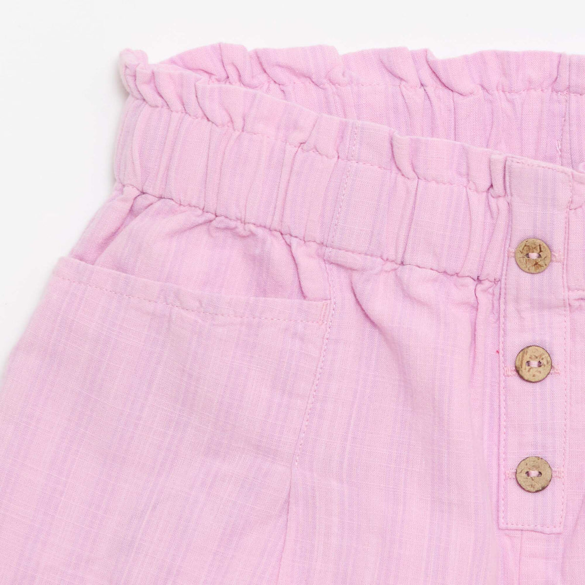 Pantalón corto de seersucker de corte recto PURPURA