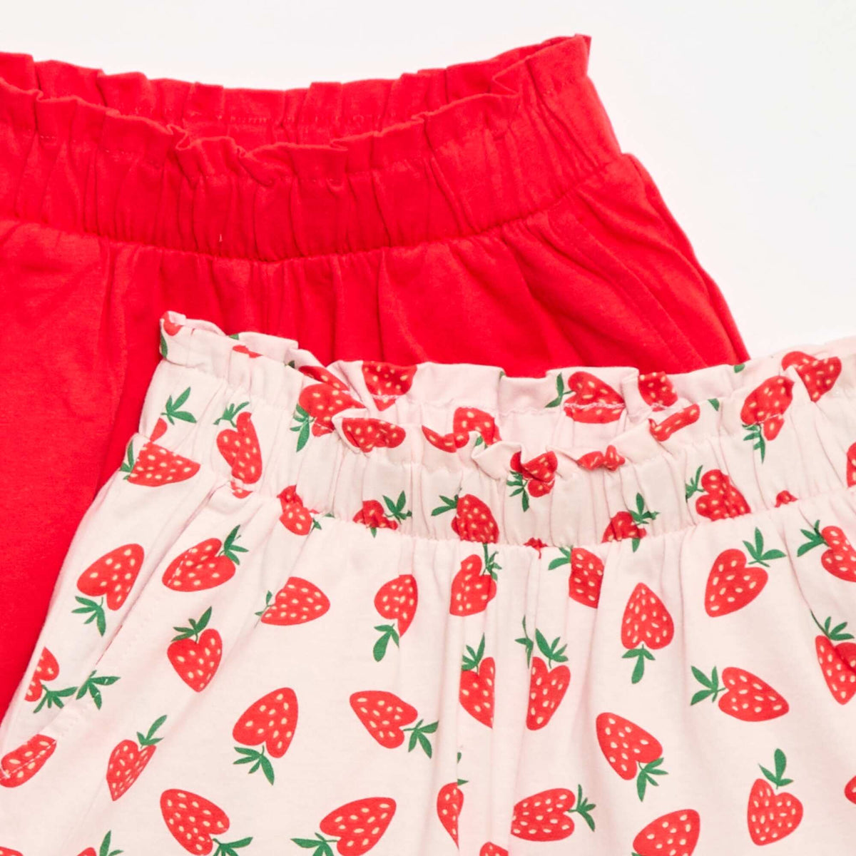 Pack de 2 pantalones cortos con cintura elástica ROSA