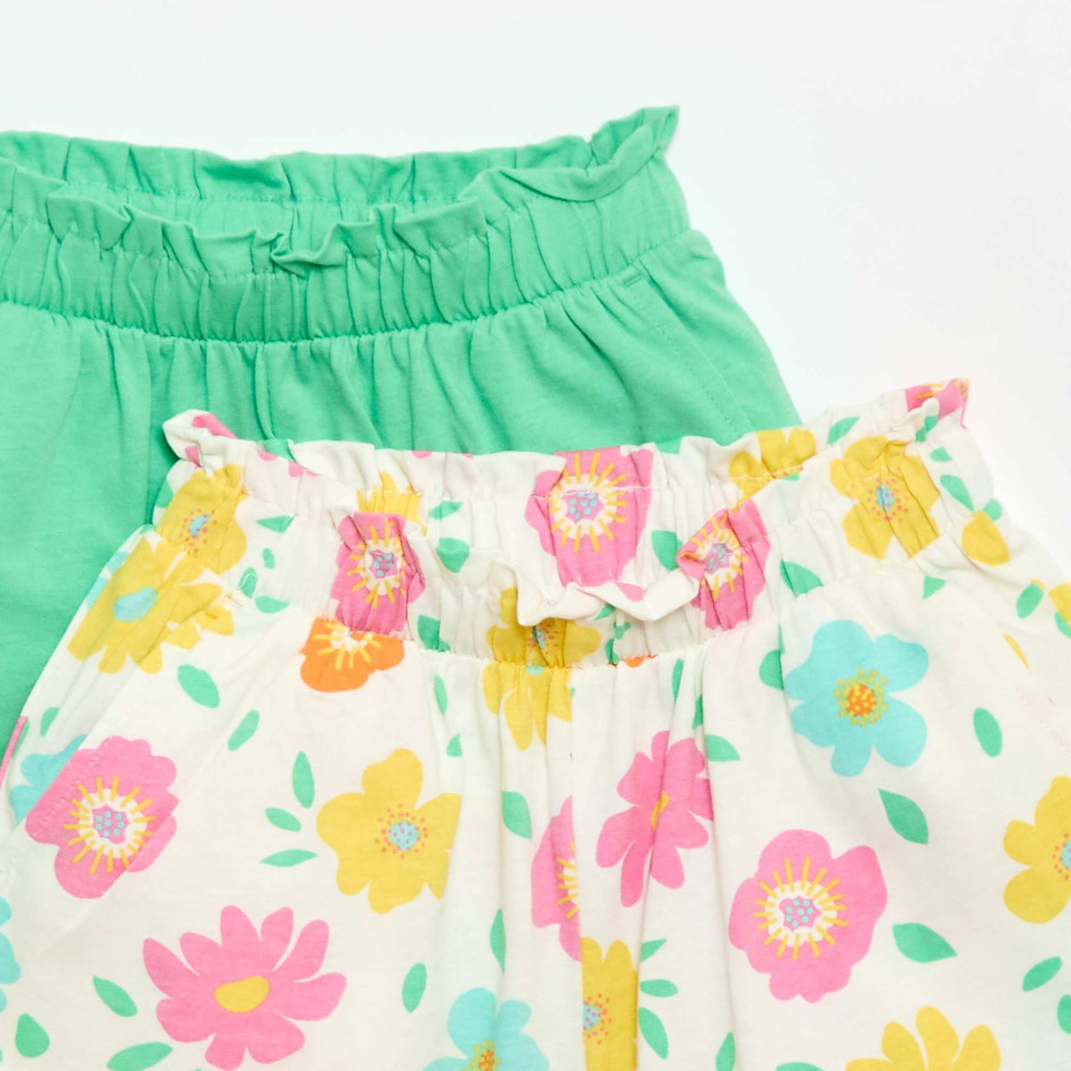 Pack de 2 pantalones cortos con cintura elástica BLANCO