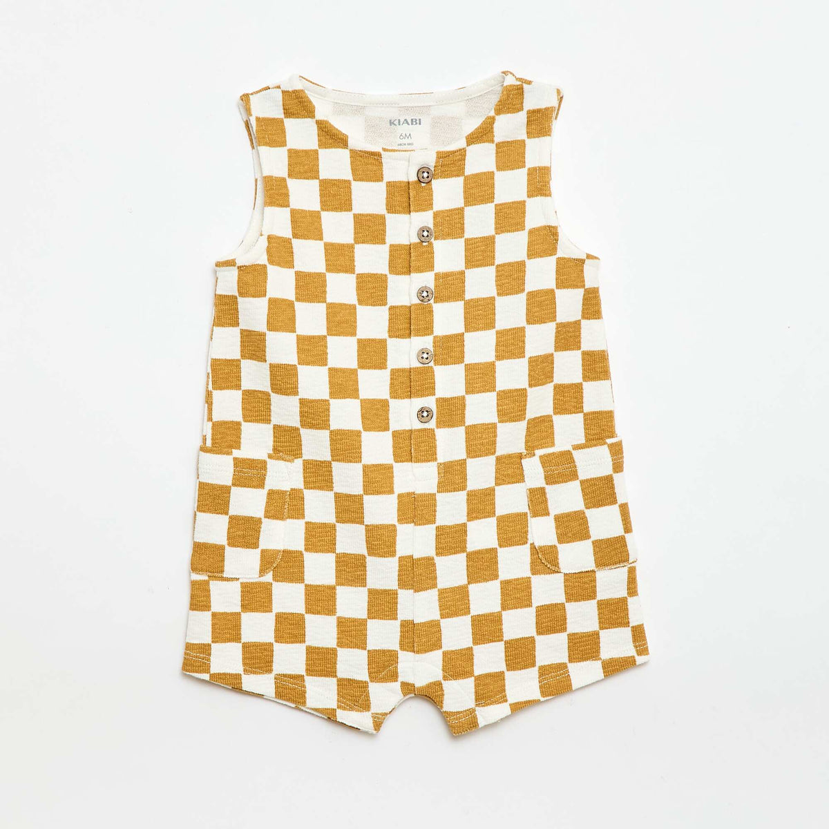 Bodie de baby Terry a cuadros AMARILLO