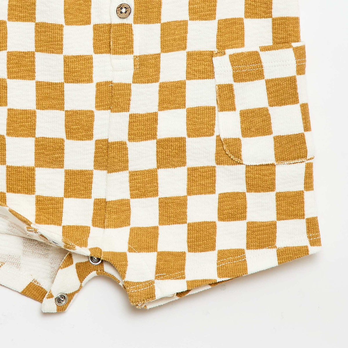 Bodie de baby Terry a cuadros AMARILLO