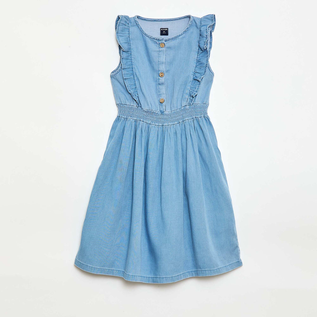 Vestido sin mangas de tejido ligero AZUL