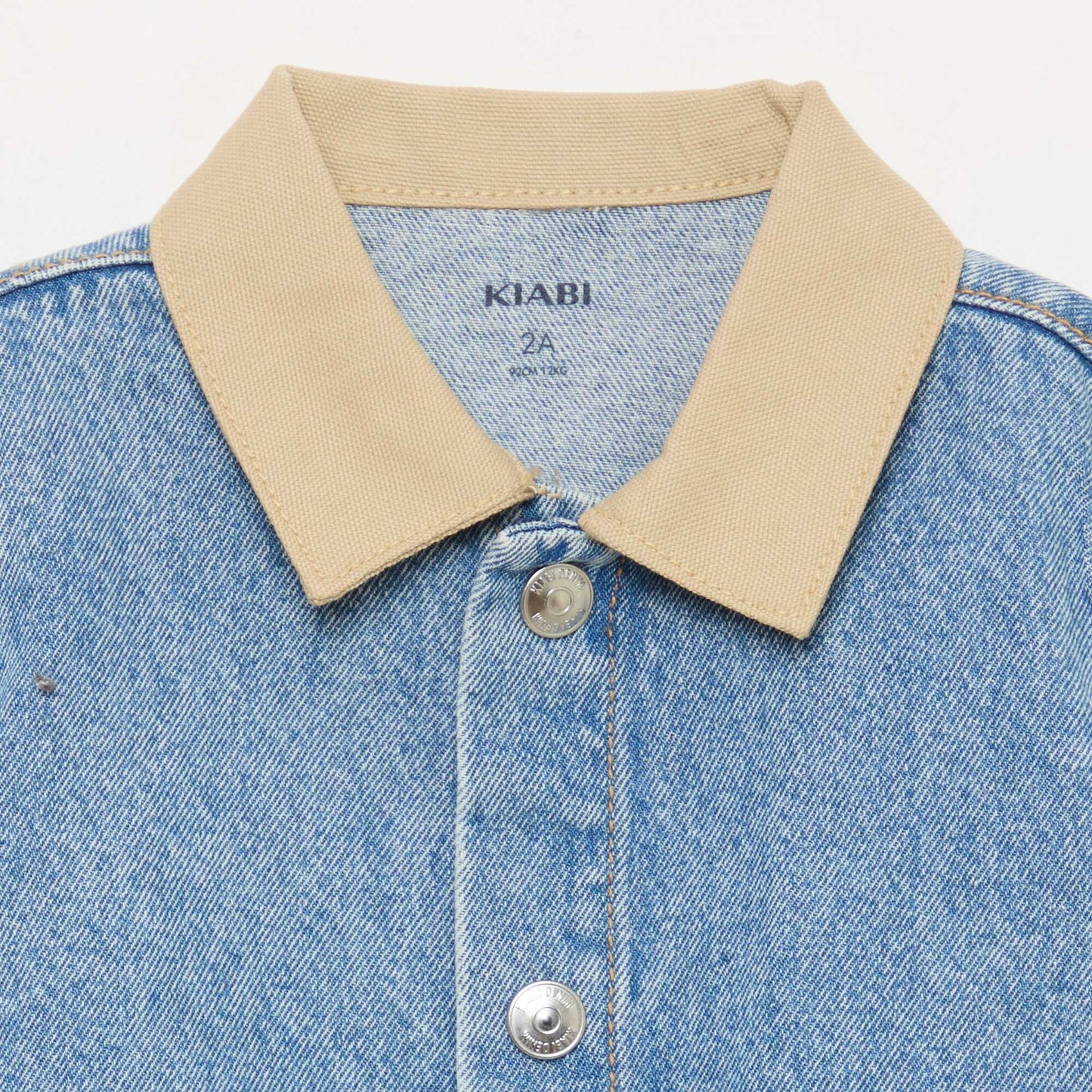 Chaqueta vaquera con cuello de puntas libres en contraste AZUL