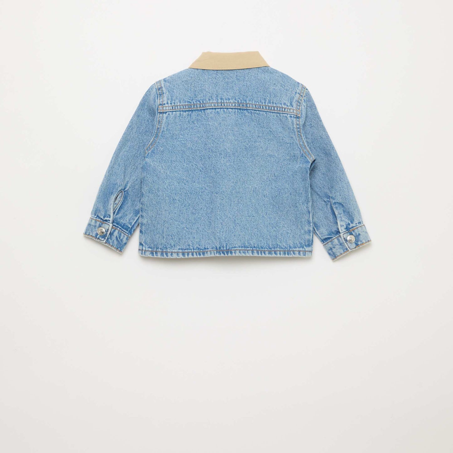 Chaqueta vaquera con cuello de puntas libres en contraste AZUL
