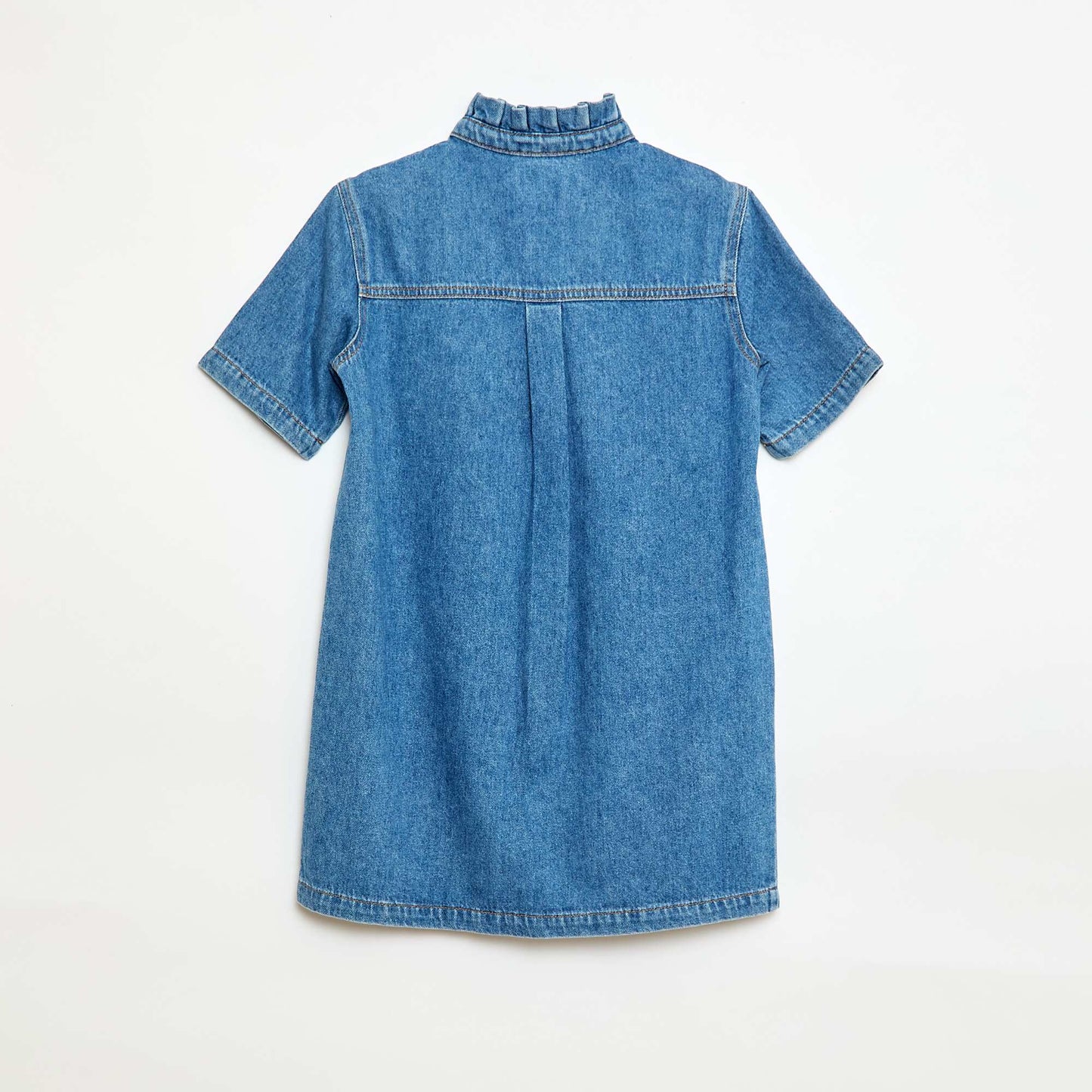 Vestido cuello mao en jean AZUL