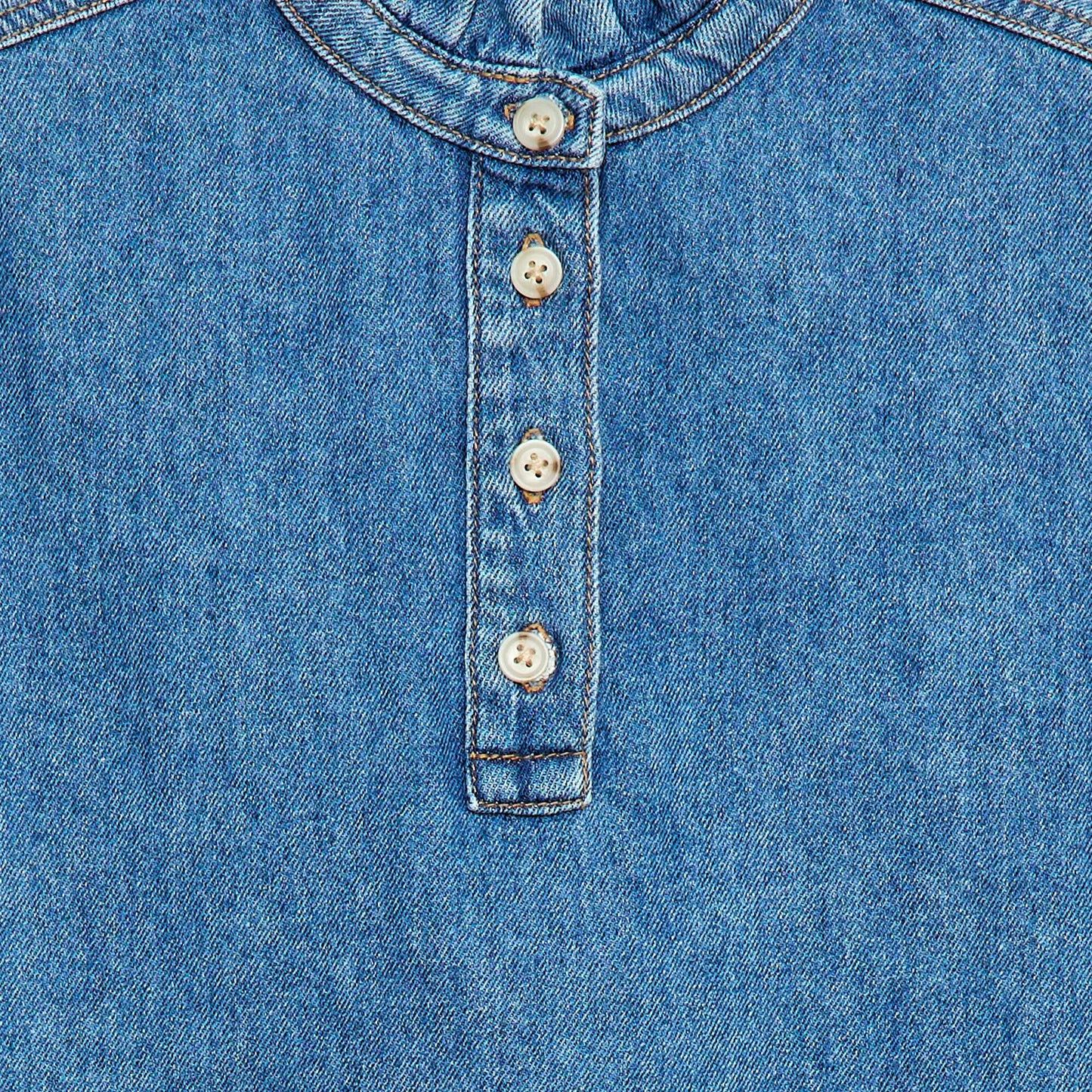 Vestido cuello mao en jean AZUL