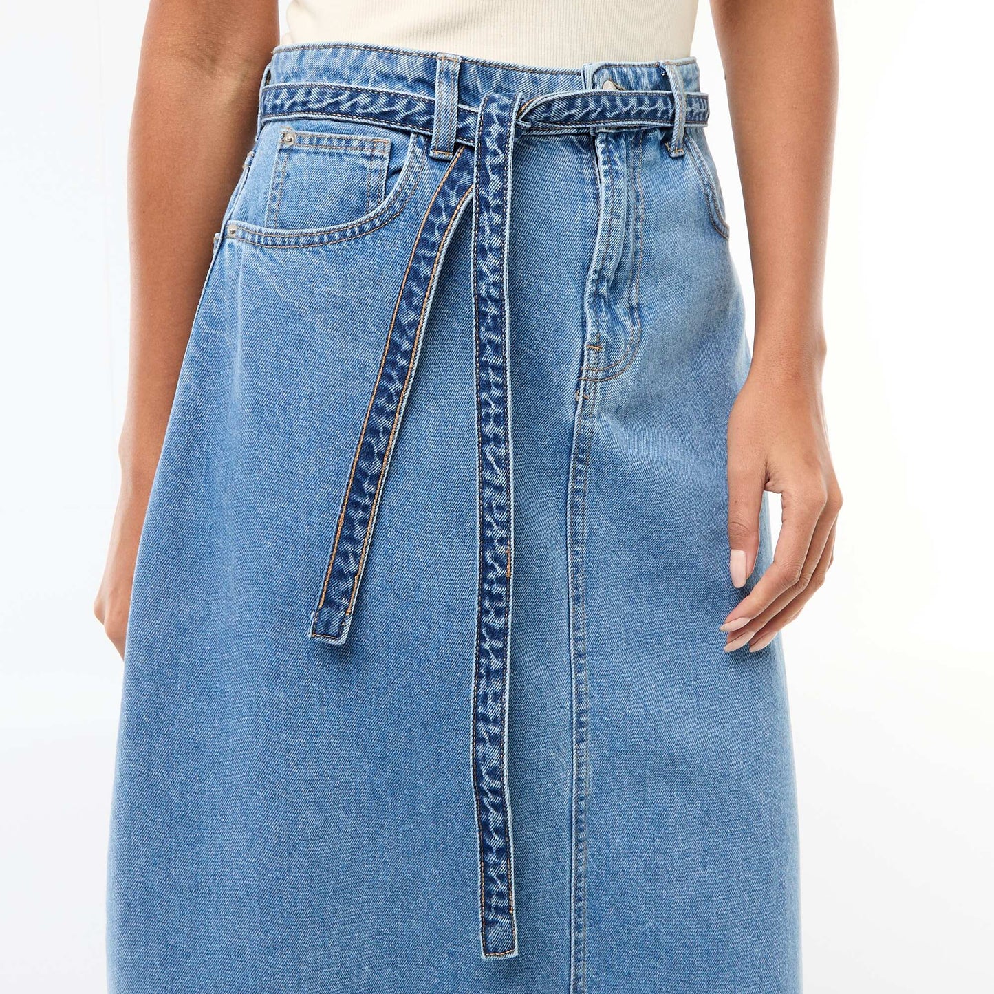 Falda larga vaquera AZUL