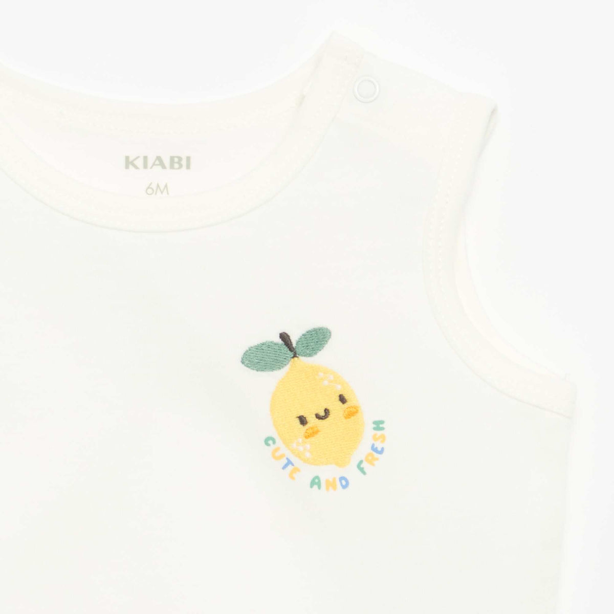 Camiseta sin mangas con parche en el pecho BLANCO