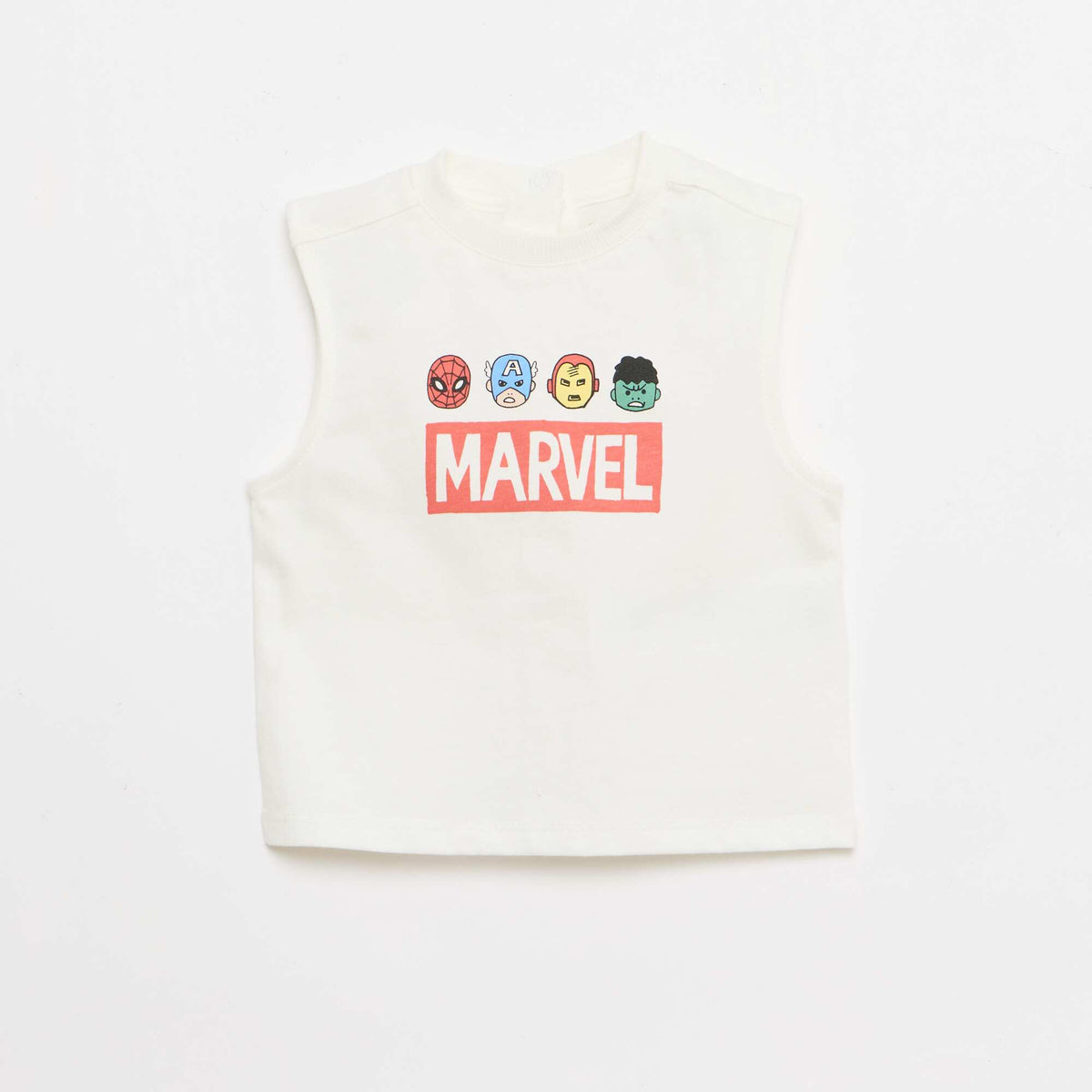 Conjunto de 2 piezas: camiseta sin mangas y pantalón corto 'Marvel' BLANCO