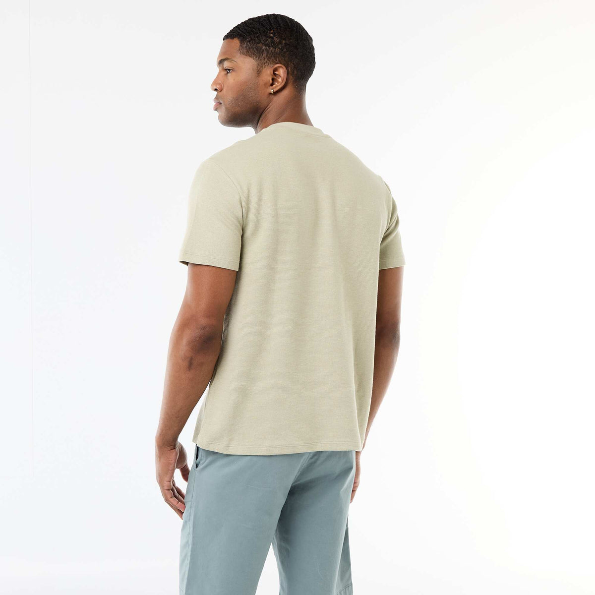 Camiseta de piqué de algodón de manga corta BEIGE