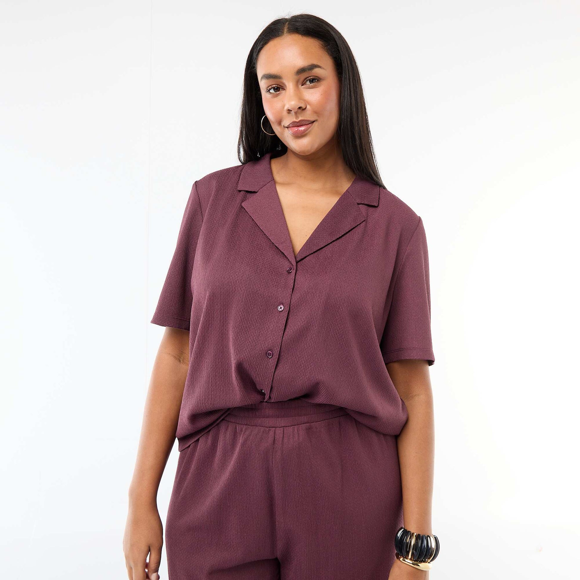 Blusa de punto crepé ROSA