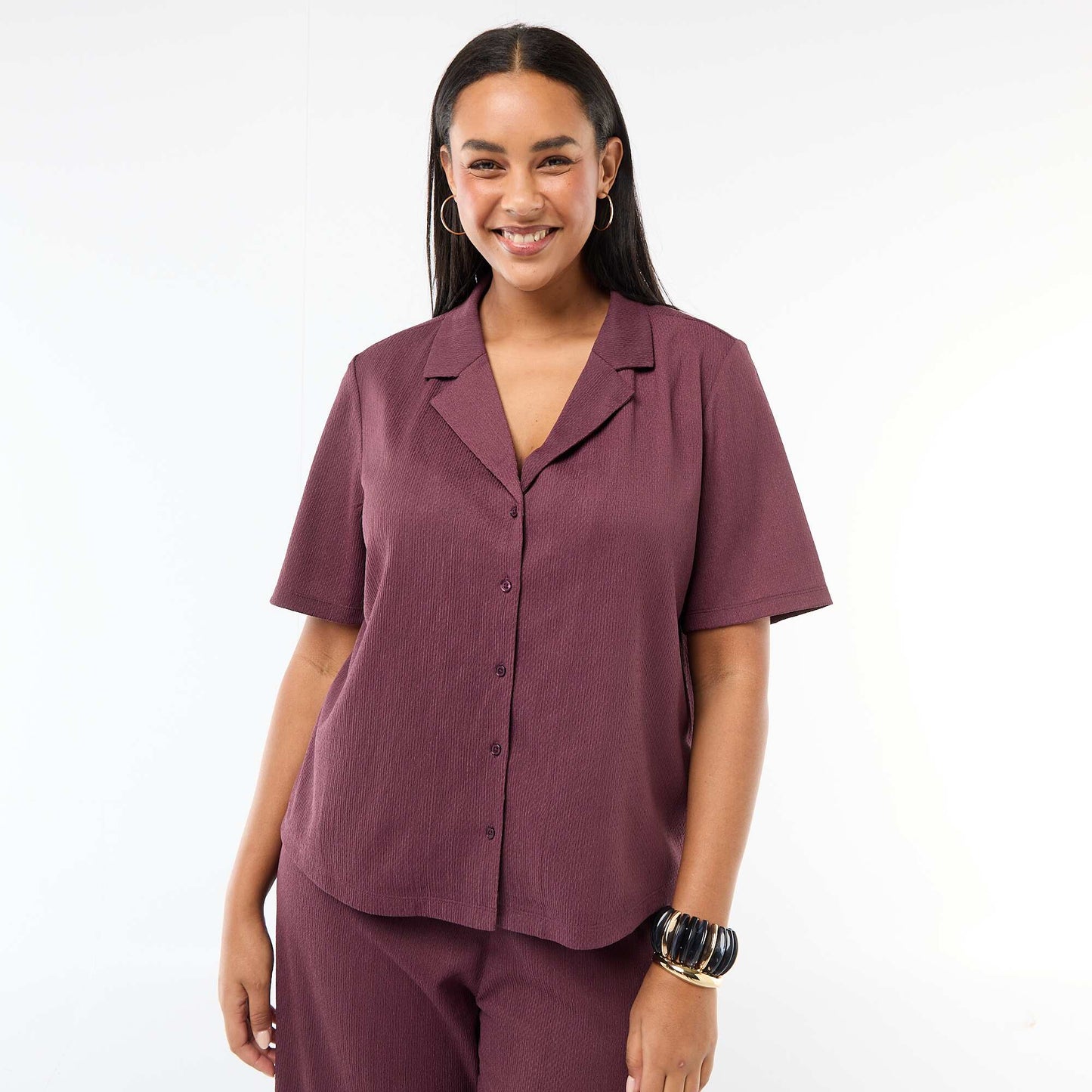 Blusa de punto crepé ROSA