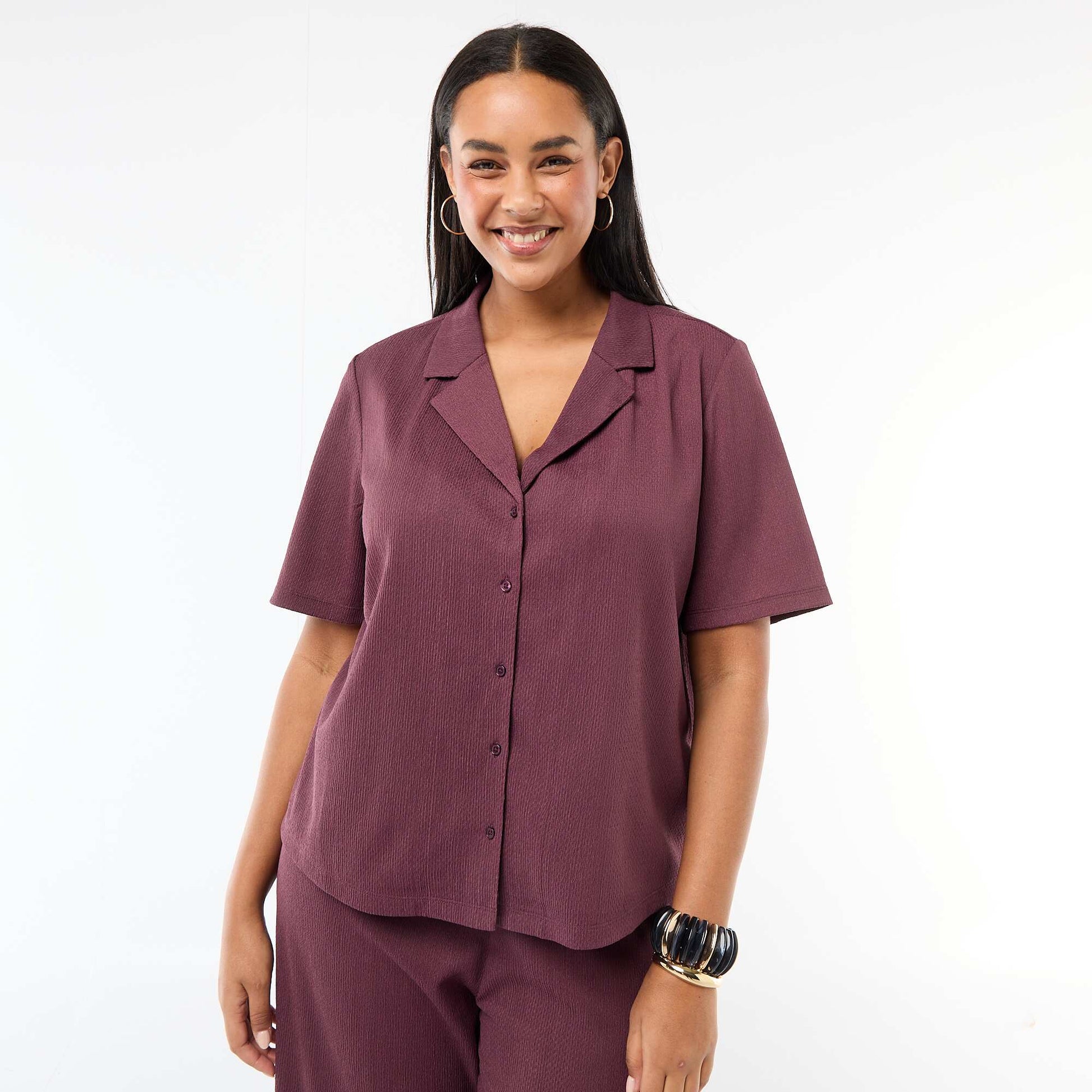Blusa de punto crepé ROSA