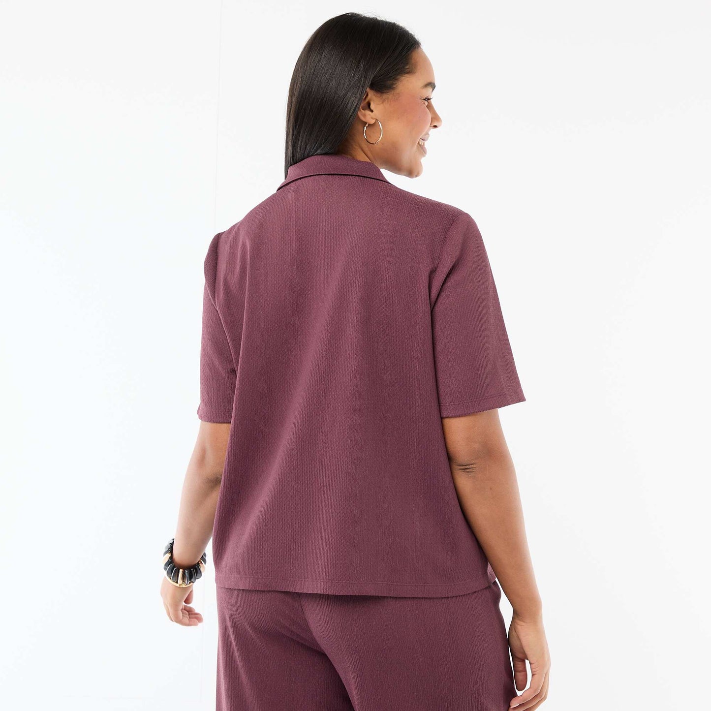 Blusa de punto crepé ROSA