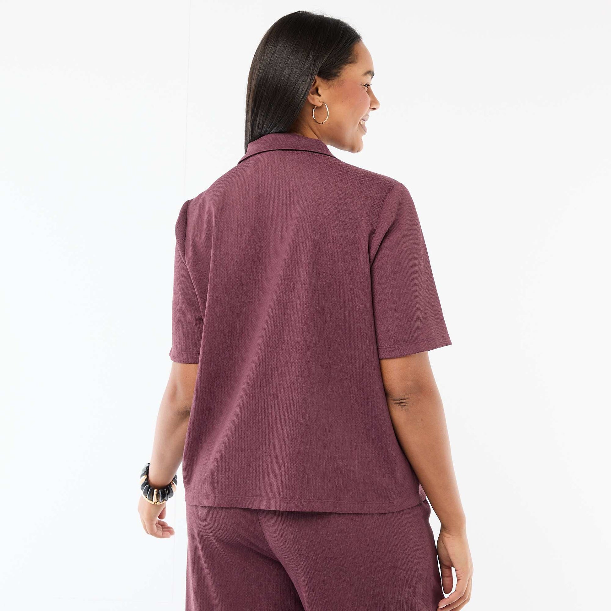 Blusa de punto crepé ROSA