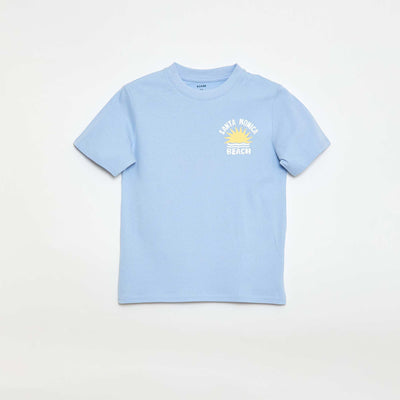 Camiseta de manga corta con estampado delantero/trasero AZUL