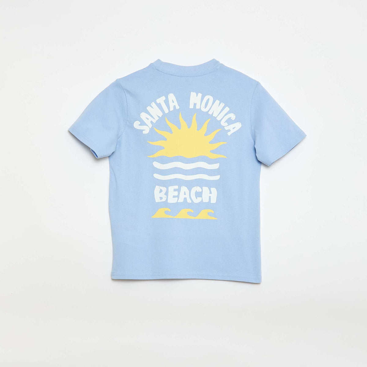Camiseta de manga corta con estampado delantero/trasero AZUL